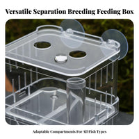 Aquatic Breeder Box Suction Mount Guppy Breeding Fish Enclosure Buoyant Aquatic Hatchery High Clearness Aquatic Habitat