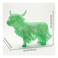 Horned Bovine Statue Spooky Horned Bovine Statue with Curved Protrusions Resin Spectral Figurine for Collectors, Halloween, Entryway