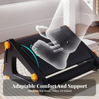 Posture Correction Adjustable Footrest Reduces Leg Fatigue Adjustable Massaging Foot Platform Non-Slip Design Footstool Massage Rollers for Students, Adults, Gamers, Workstation, Study Room, Gaming Setup