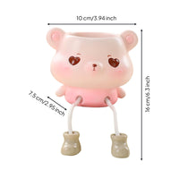 Creative Hanging Leg Planter Whimsical Cute Hanging Planter Desktop Display Cartoon Face Flower Pot for Desk, Living Room, Indoor