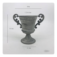 Metallic-Looking-Look Urn Vase with Handles Elegant Pedestal Urn Vase Classic Vessel Stable for Florists