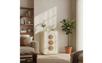 Chest of Drawers Rounded Floor Cabinet with Drawers Modern Storage Cabinet for Living Room, Entryway, Hallway