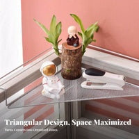 Triangular Corner organizer Space-Saving Desk Rack Modern Design for Cubicle