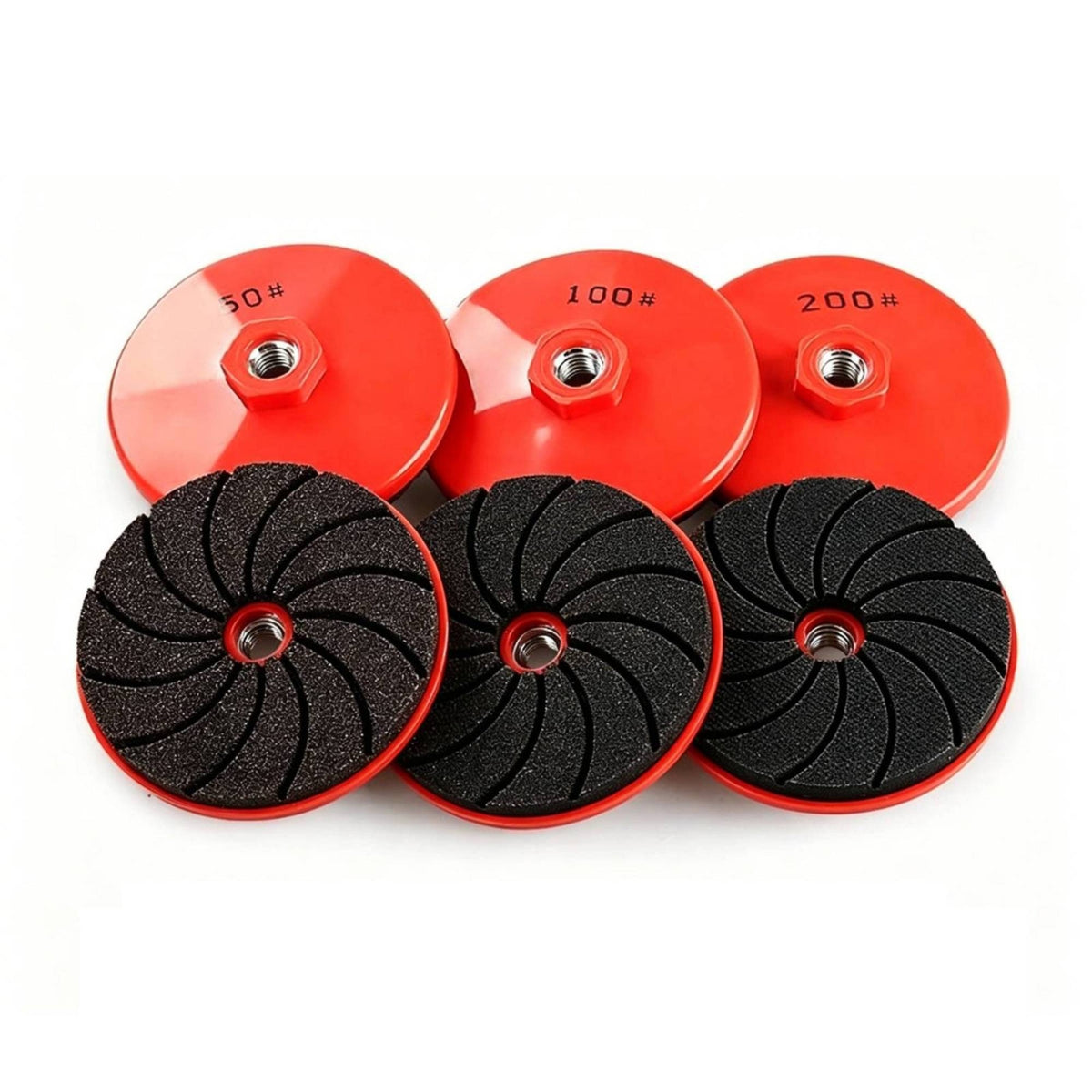 3 Pieces Spiral Angle Grinder Disc Multi-Grit Grinding Disc with Threaded Mount Wear-Resistant Tool Heavy-Duty for Renovators, Chamfering, Polishing