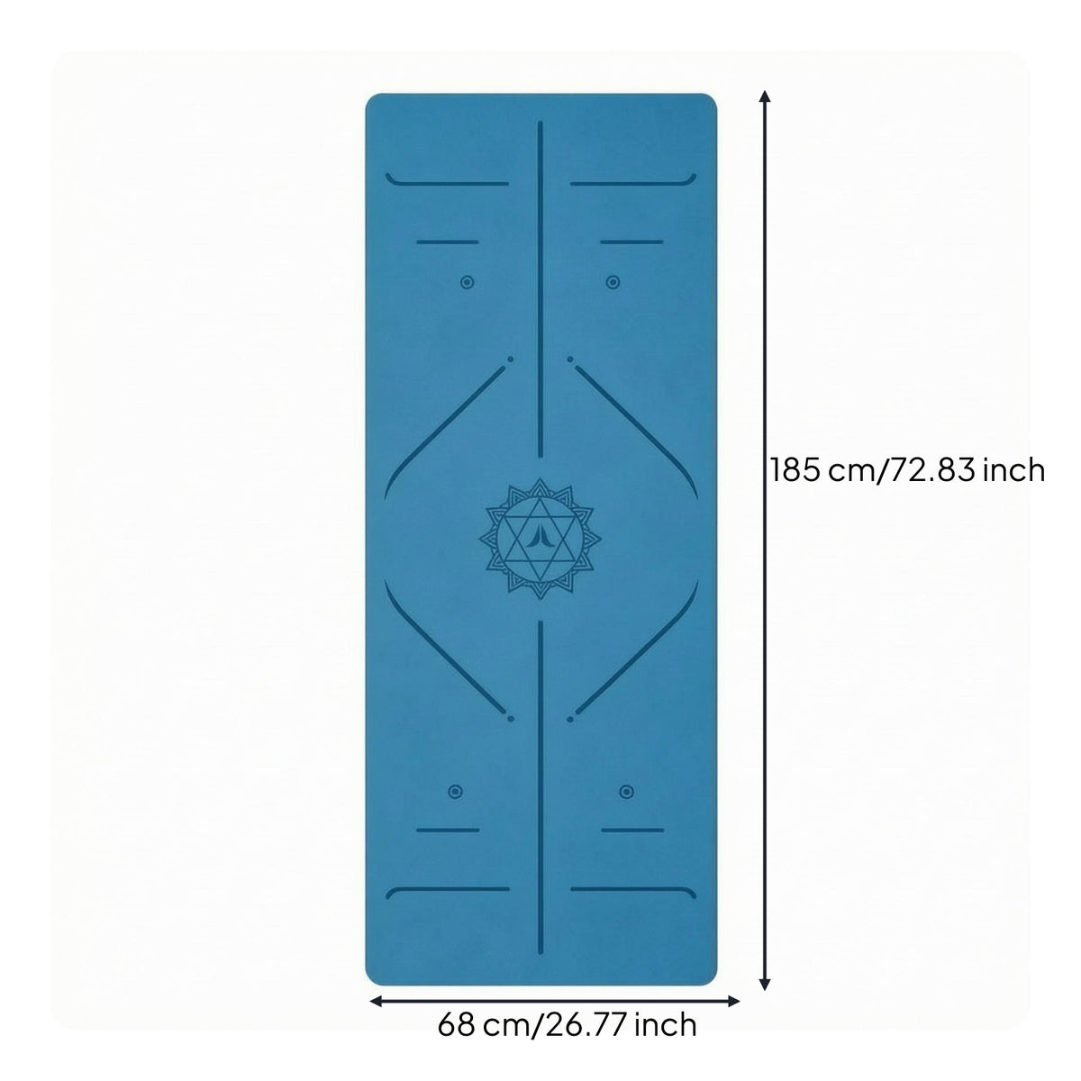 Cushioned Alignment Line Exercise Mat Printed Alignment Exercise Mat Rectangular Fitness Gear Thick Cushioning for Floor Exercise