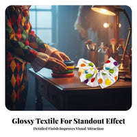 White Clown Sleeve Cuffs Shiny Puffed Ruffled Cuffs
