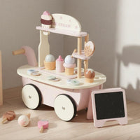 Ice Cream Role Play Cart Colorful Wooden Ice Cream Cart Educational Plaything for Kids