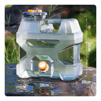 Built-in Handle Water Storage Container Faceted Sides Tap Water Container PC Plastic Liquid Dispenser Wide Opening