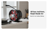 No-Drill Installation Mini Kitchen Smoke Extractor Strong Suction Portable Range Hood Compact Design Ductless Smoke Extractor Quiet Operation for Apartment Dwellers, Home Cooks, RV Owners, Small Areas, Dorm Room, Hot Pot, Indoor BBQ
