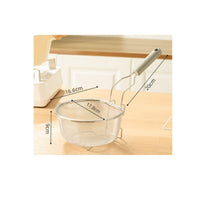 Mesh Frying Strainer Food Grade Stainless Steel Mesh Basket Easy to Clean Oil Drain Basket for Boiling