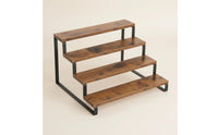 Space Saving 4 Tier Display Riser Multi-Functional Wooden Dessert Stand Multifunctional Tiered Display Stand Sturdy Construction for Kitchen Counter, Party, Vanity