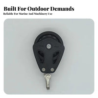 Rustproof Stainless Steel Nylon Pulley Rust Resistant Swivel Head Pulley Multi-Purpose Single Sheave Block Effortless Operation for Boaters, Sailors, Pilates, Sailing, Rigging, Gym