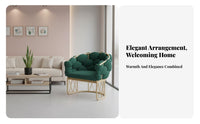 Upholstered Two-Seater Light Luxury Aesthetic Puff-Tufted Armchair Nordic Aesthetic Soft Upholstery for Business Owners