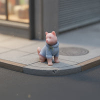 3D-Printed Dog Figurine Resin Miniature Dog Tiny Miniature Figure Compact for Hobbyists, Collectors, Diorama, Desk Display