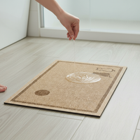 Japanese Style Cartoon Diatomaceous Earth Bath Mat Non-Slip Absorbent Quick Dry Floor Mat for Bathroom Kitchen Entryway
