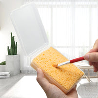 Absorbent Brush Cleaning Sponge with Case Portable Watercolor Brush Cleaner Porous Textured for Artists, Painters, Students, Sketching
