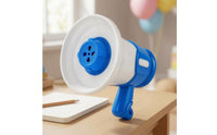 Music Playback Mini Megaphone Toy Voice Recording Handheld Mini Megaphone Sound Amplification Plastic Loudspeaker Toy Two-Tone for Children