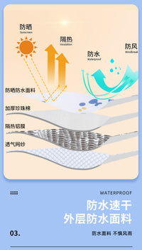电动车防晒手套夏季电车摩托车手把套遮阳防水挡风防紫外线护手罩 均码 【加长皮革】灰底天真热（夜间反光）