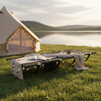 Foldable Aluminum Camping Cot Lightweight Folding Camp Bed Extra Wide Portable Outdoor Cot Easy Setup