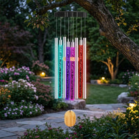 Solar Wind Chime for Outdoor, 750mm Color-Changing Wind Chime for Garden, Waterproof Hanging Decoration for Balcony and Terrace, Atmospheric Lighting