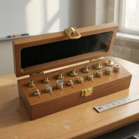 10 Pieces Keyboard Tuning Weights Wooden Case Instrument Tuning Weights Laboratory Weight Set Latch Closure