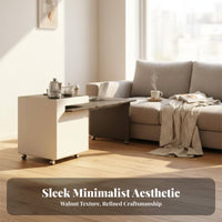 Foldable Design Transformable C-Shaped Table Extendable Surface Household Furniture Space-Saving Multi-Functional for Apartment Dwellers, Remote Workers, Small Spaces, Living Room, Beside Sofa, Home Office