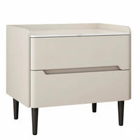 Sintered Stone Top Nightstand with Drawers Modern Design 2-Drawer End Table Ample Storage Bedside Cabinet Space-Saving for Homeowners, Renters, Students, Small Spaces, Apartment, College Dorm, Living Room