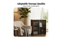 Century-Inspired-Century Design Modular Combination Cabinet Adaptable Standing Book Cabinet with Accessible Shelves Large Capacity Bookcase Sturdy Construction for Interior Design Enthusiasts, Office Workers, Apartment Dwellers, Living Room, Library
