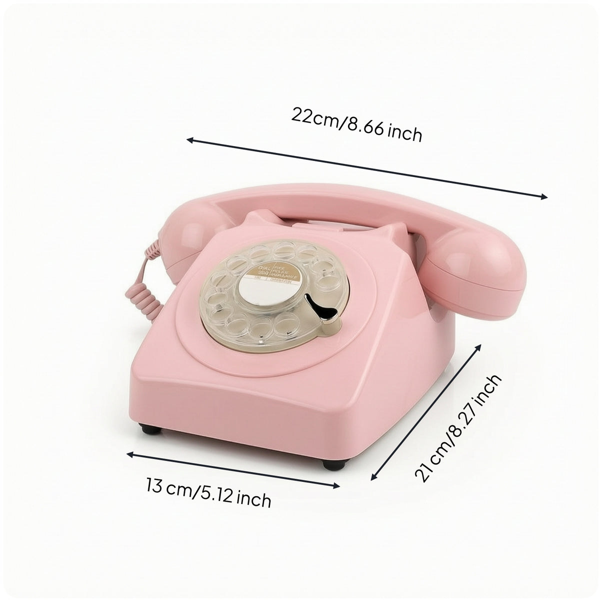 Rotary Desk Telephone Vintage-Style SIM Card Telephone Glossy Handsunrestricted for Home Decor, Office