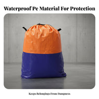 Large Drawstring Relocation Bag Water-Resistant Heavy Duty Relocation Bag Carry Handles Waterproof Utility Tote for Movers, Home Organizers, Dorm Room