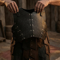 2 Pieces Costume Battle Gear Set Medieval Shoulder Cuirass Adjustable Breastplate for Cosplayers, Larpers, Historical Reenactment Fairs, Halloween