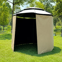 Fishing Umbrella Enclosure, Khaki Black Vinyl, Waterproof, Windproof, Sunshade, Fully Enclosed, Fishing Tent, Rain Cover