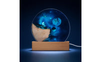 Resin Night Light with Wooden Base Corded Astronaut -Friendly-Friendly Astronaut Lamp for Bedroom