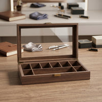 Safeguarding Compartment Box with Latch Rectangular Display Case Low-Height Organizer for Countertop