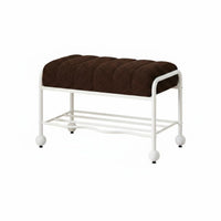Multi-Functional Padded Shoe Rack Bench Creative Shape Curved Shoe Changing Stool Modern Design Entryway Seating Space-Saving for Boutique Owners, homeowners, Apartment Dwellers, Hallway, Retail shop, Mudroom, Living Room