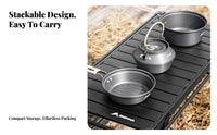 3 Pieces Easy to Clean Portable Camping Pot Set Fast Heating Camping Pots and Pans Set Non-Stick Coating for Campers, Hikers, Hiking, Picnic