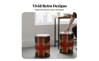 Oil Drum Stool Retro Design Ottoman with Industrial Design Indoor Furniture for Homeowners, Students, Man Cave, Restaurant, Entryway