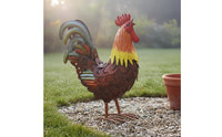 Realistic Metal Cock Ornament Outdoor 3d Cock Sculpture Long-Lasting Yard Art Sculpture Rustic for Patio