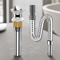 Stainless Steel Pop-Up Drain Assembly with Tailpipe for Bathroom Sink