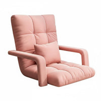 Foldable Design Padded Floor Recliner Provides Back Support Upholstered Floor Recliner Adjustable Backrest Lounge Chair Luxuriously Soft Cushioning for Students, Young Adults, Bay Window, Dorm Room, Reading Nook, Meditation Space