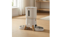 Automatic Cat Feeder with Dual Stainless Steel Bowls Smart Automatic Cat Feeder with App Control Easy to Clean for Cats and Dogs, Busy Owners, Home