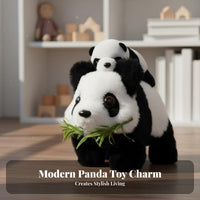 Wags Tail Soft Mother and Baby Panda Animated Movements Electric Walking Panda Toy Battery Operated for Children, Toddlers