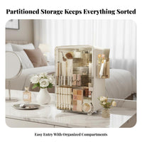 Desktop Vanity Case with Drawers Transparent Lid Makeup holder long-lasting for Adults