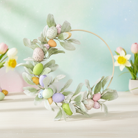 Easter Egg Wreath Spring Decor Front Door Wreath Festive Decor for Holiday Decorators, Home, Porch, Indoors, Fireplace