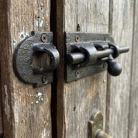 Sliding Bolt Latch Cast Iron Sliding Latch with Strike Plate Rustic for Homeowners