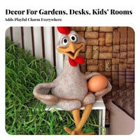 Resin Chicken Figurine Comical Chicken Statue Vintage Design Goofy for Collectors, Patio, Desktop, Kitchen