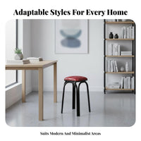 Soft Padded Seat Upholstered Tripod Stool Minimalist aesthetic Indoor Seating Multi-Functional Household Furniture Stackable Design for Students, residents, Adults, Small areas, Living Room, Bedroom, Entryway