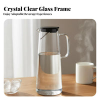Spill-Proof-Spill-Proof-Less Spout Glass Water Pitcher Fridge Friendly Glass Pitcher with Lid Nordic Design for Families, Homeowners, Home