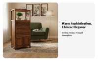 Stepped Curio Cabinet Modern Oriental Design Sideboard Vintage Aesthetic