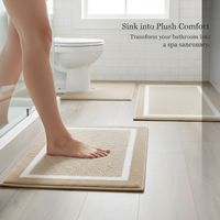 Nordic Faux Cashmere Non-Slip Bathroom Mat Set for Toilet, Entryway, and Kitchen